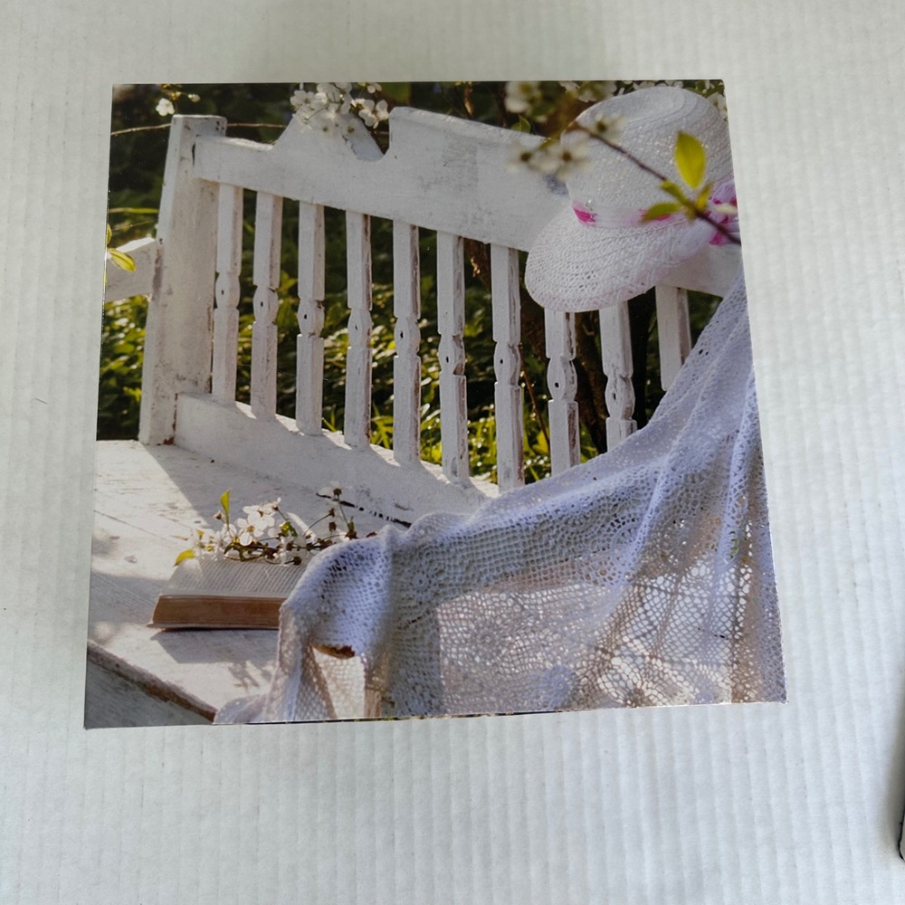 Sure-Lox Keepsakes Garden Bench Floral Jigsaw Puzzle 18204MSDG White‎ Green New - Picture 2 of 5